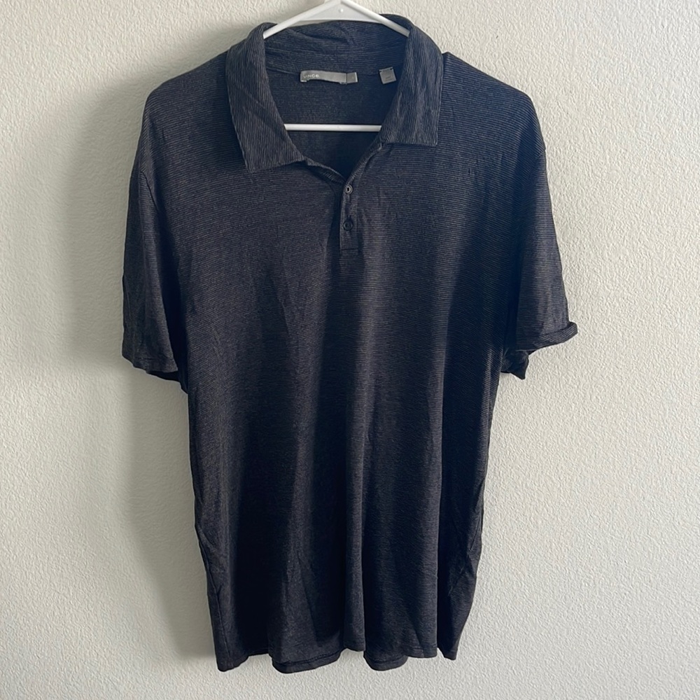 Vince Men’s Dark Charcoal/Black Polo Shirt